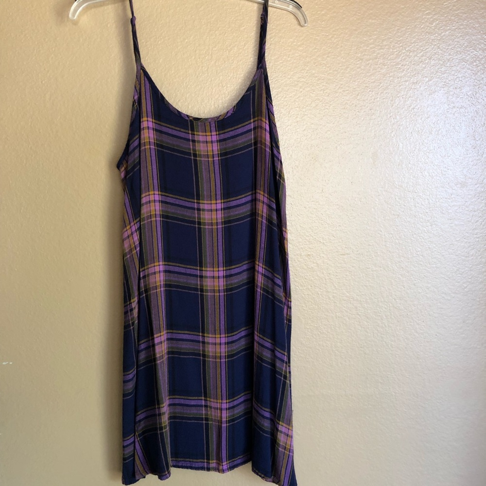 Spaghetti strap plaid dress